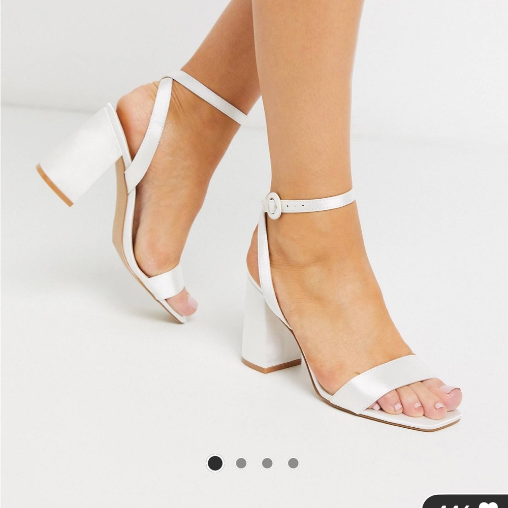 NWT ASOS Bridal Heels in Ivory Satin
